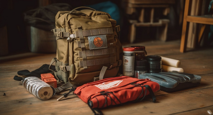 Sac à dos de camping avec matériel 